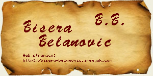 Bisera Belanović vizit kartica